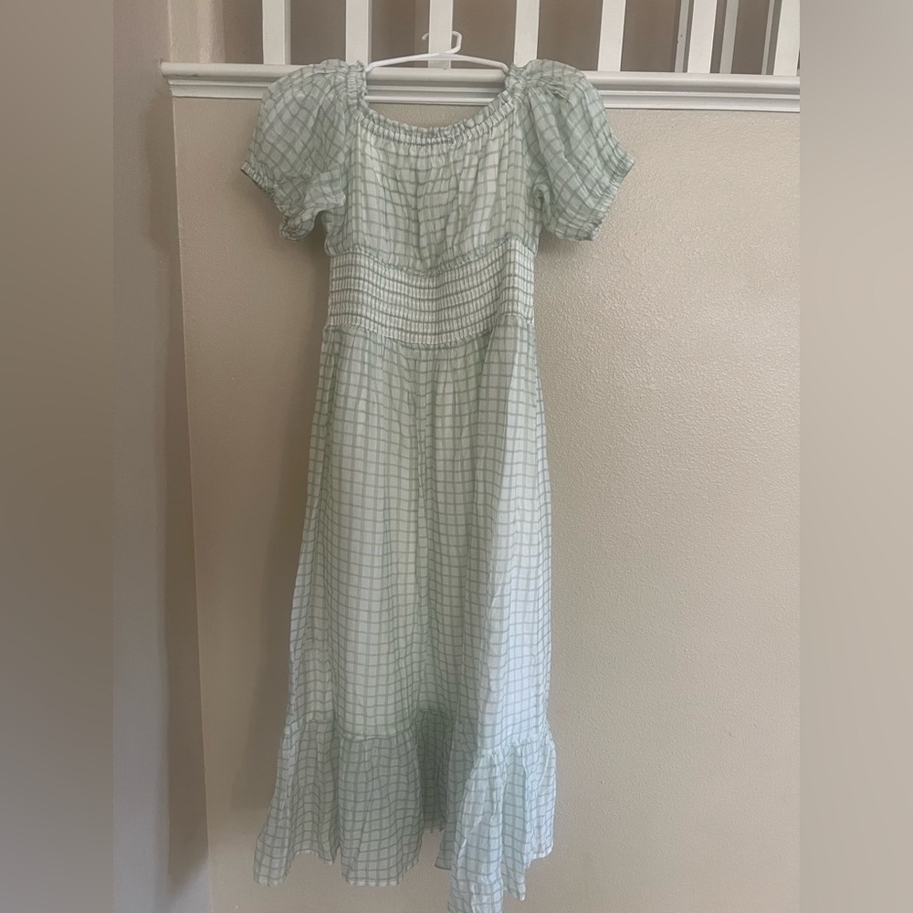MINKPINK Women’s Light Green Check Oxley Midi Dress - Picture 4 of 12